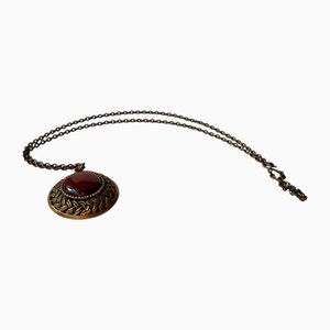 Collier Pendentif Bouclier en Bronze avec Jaspe Sanglant de Pentti Sarpaneva, 1960s