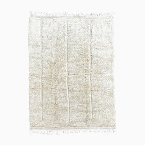 Marokkanischer Mrirt Teppich aus Elfenbeinfarbener Wolle, 1990