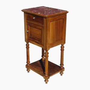 Louis XVI Nachttisch aus Nussholz und Marmor