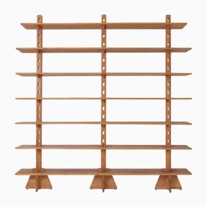 Free-Standing Bookshelf in Elm, 1990s