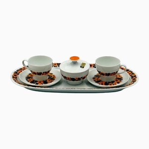 Porzellan Kaffeeservice mit Blumendekor von Thomas / Rosenthal, 1970er, 6er Set