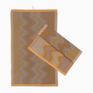Organic Cotton Zig Zag Kitchen Towels in Yellow by BOI, Set of 2