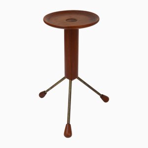 Table d'Appoint Tripode Vintage en Teck, Danemark, 1950s