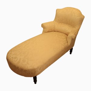 Chaise Longue Napoléon III en Tissu Damask, 19ème Siècle
