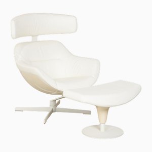 Auckland Ledersessel Set mit Fußhocker von Cassina