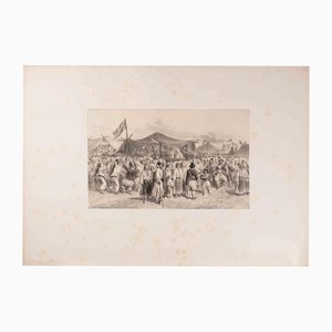 Auguste Raffet, Camp et Fête en Roumanie, Lithograph, 1840s