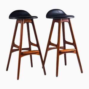 Tabourets de Bar Modèle OD-61 attribués à Erik Buch pour Odense Møbelfabrik, Danemark, 1960s, Set de 2