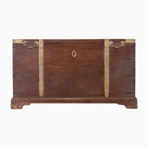 Englische Georgianische Mahagoni Kampagnentruhe, 1870er
