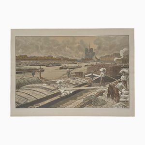 Henri Rivière, Paysages Parisiens, Le Quai d'Austerlitz, Lithographie