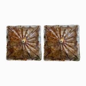 Moderne italienische Mid-Century Wand- oder Deckenlampen aus Muranoglas von La Murrina, 1950er, 2er Set