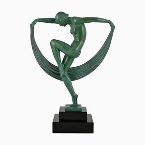 Denis, Art Deco Folie Nude Dancer, 1930, Metal