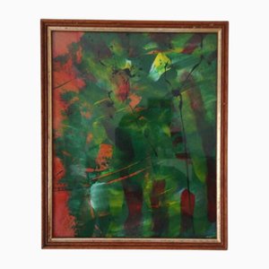 Oktave, Abstrakte Komposition, 2025, Acryl auf Papier, Gerahmt