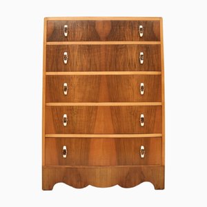 Art Deco Figured Walnut Chest of Drawers, 1930s
