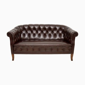 Swedish Leather Sofa, 1920s