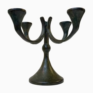 Brutalistischer Kandelaber aus patinierter Bronze, 1970er