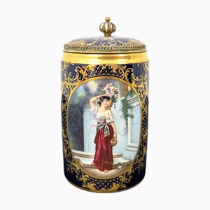 Tasse Chope en Porcelaine de Royal Vienna, 19ème-20ème Siècle