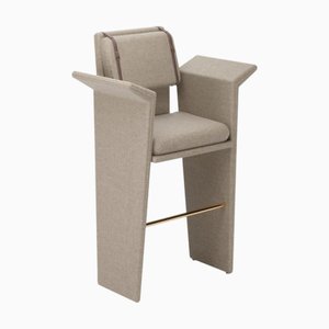 Chaise de Bar Panama en Lin Blanc par Javier Gomez