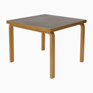Table de Salle à Manger en Linoléum Noir attribuée à Alvar Aalto pour Artek, 1950s