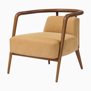 Chaise Essex en Cuir Jaune par Javier Gomez