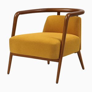 Chaise Essex Moutarde en Tissu par Javier Gomez