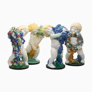 Michael Powolny, Putti Annual Cycle, 1900s, Ceramic, Set of 4