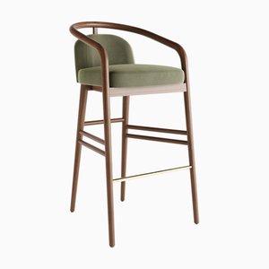 Tabouret de Bar Essex en Velours Vert Clair par Javier Gomez