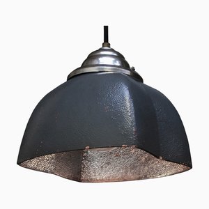 Vintage Blue Mercury Mirror Glass Pendant Light