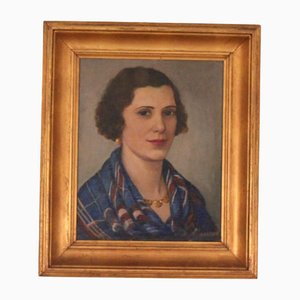 Maj Jerndahl, Portrait of Lilly Lundberg, 1930, Öl auf Holz, gerahmt