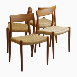 Chaises de Salle à Manger Modèle 77 en Teck par Niels Otto Møller pour JL Møllers, Set de 4