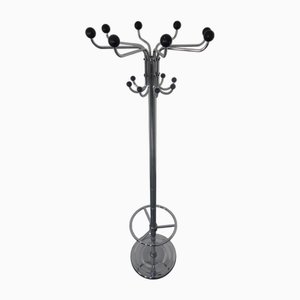French Chrome Plated Steel Tubular Coat Rack, 1940s
