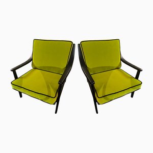 Skandinavische Pistazie Sessel, 1950er, 2er Set