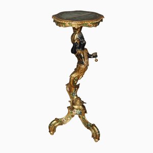 Venezianischer Beistelltisch aus geschnitztem und bemaltem Holz, Italien, 19. Jh.