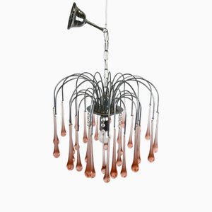 Vintage Blown Murano Glass Chandelier, Italy, 1970s