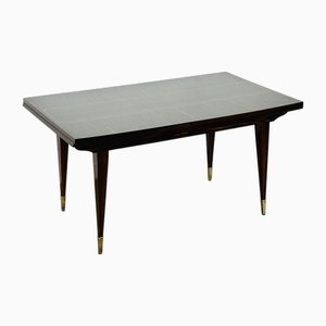 Table de Salle à Manger Art Déco en Ébène de Macassar avec Rallonges, 1940s