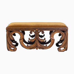 Vintage Rococo Louis XIV Style Giltwood Bench, 1980s