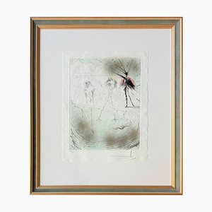 Salvador Dali, Femmes poules (Hen Women), Akt, 1969, Kaltnadelradierung mit Roulette, gerahmt