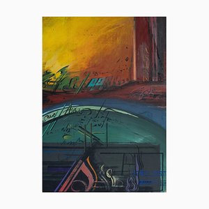 Jaume Genovart, Abstract Geometric Composition, 1980s, Oil on Board