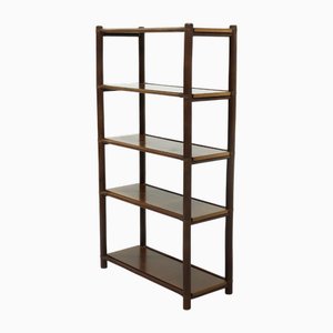 Bibliothèque ou Paravent Mid-Century en Bambou et Teck, 1970s