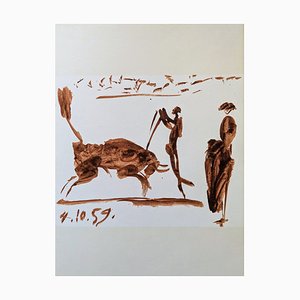 Pablo Picasso, Corrida / Matador on Horse from First Edition of Toros y Toreros, 1961, Offset Double-Sided Lithograph