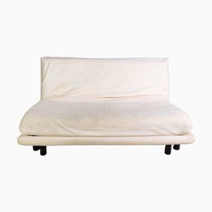 Canapé 2 Places Multy en Cuir Blanc par Claude Brisson pour Ligne Roset