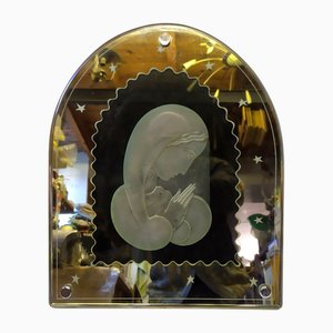 Miroir avec Madonna par Gio Ponti pour Fontana Arte,1940s