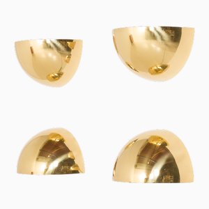 Appliques Québec Space Age en Laiton par Gilla Giani pour Tronconi, Italie, 1980s, Set de 2