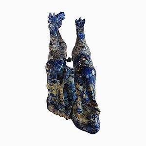 Horses Sculpture in Lapis Lazuli, 1980s