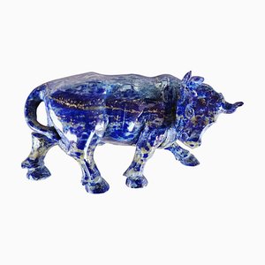 Bull Sculpture in Lapis Lazuli, 1980s