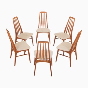 Vintage Eva Esszimmerstühle von Niels Koefoed für Koefoeds Hornslet, 1960er, 6er Set