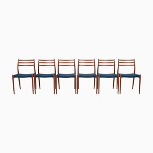 Chaises de Salle à Manger Modèle 78 par Niels O. Møller pour JL Møllers, 1960s, Set de 6
