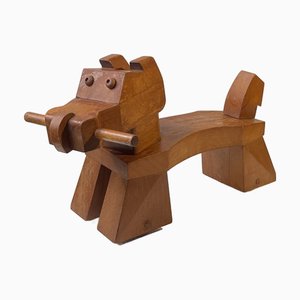 Rolling Dog Stool in Beech by Kay Bojesen, 1950s