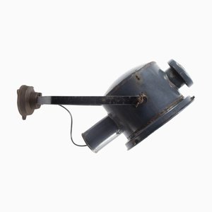 Vintage Industrial Wall Light in Blue Enamel and Cast Iron