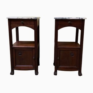 Tables de Chevet Art Nouveau Antique, 1910, Set de 2