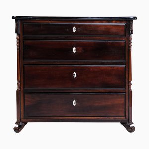 Commode en Acajou avec Pieds de Lion et Plateau Courbé, 1840s